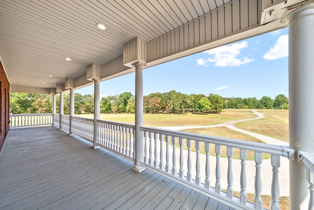 deck with a porch