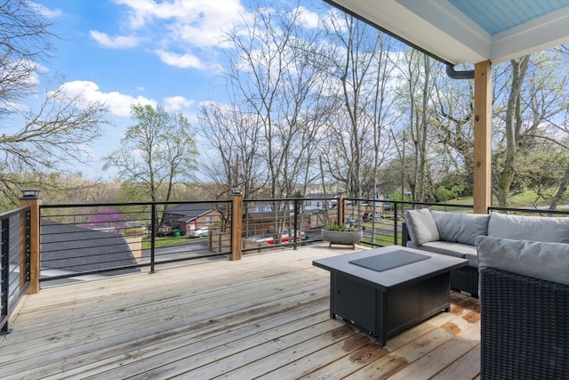 deck featuring outdoor lounge area