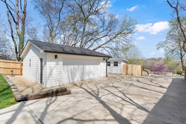 view of garage