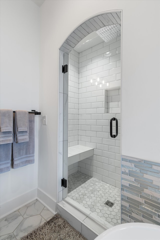 bathroom with walk in shower