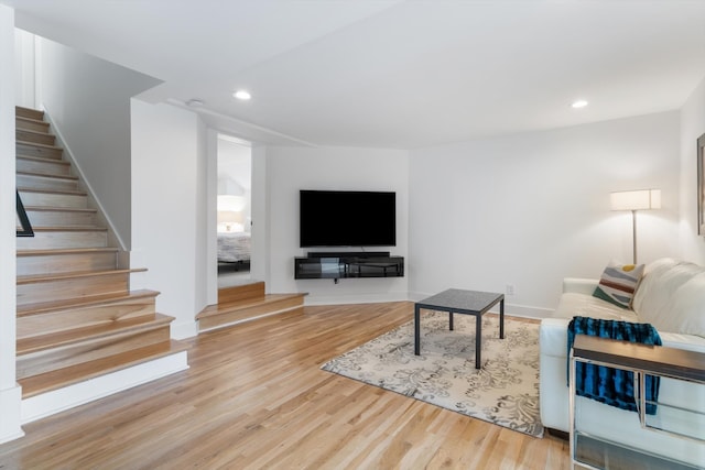 living room with wood-type flooring