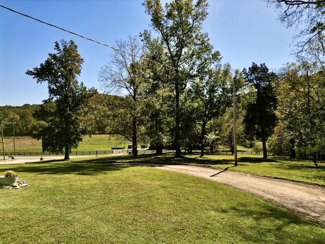 view of property's community with a yard