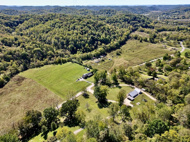 aerial view featuring a rural view