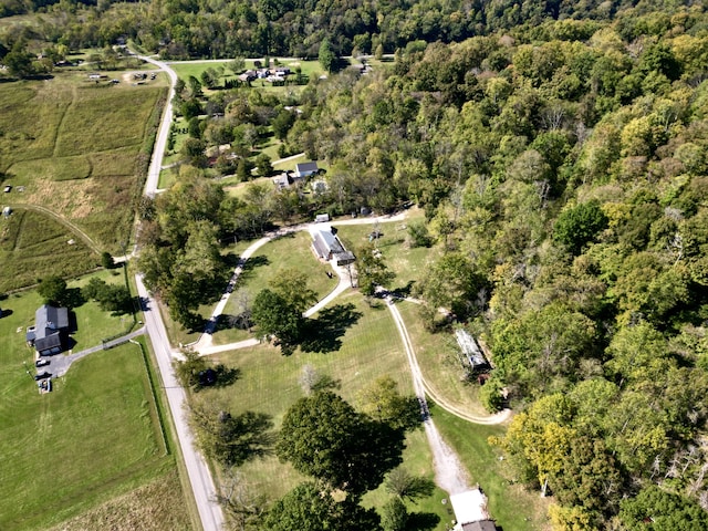 drone / aerial view with a rural view