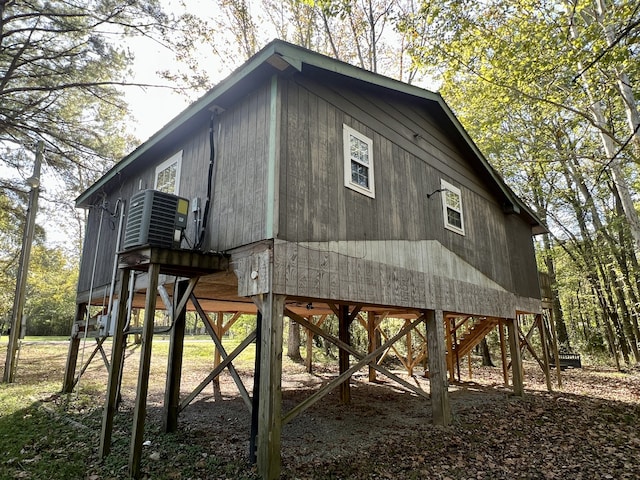 view of property exterior featuring central AC