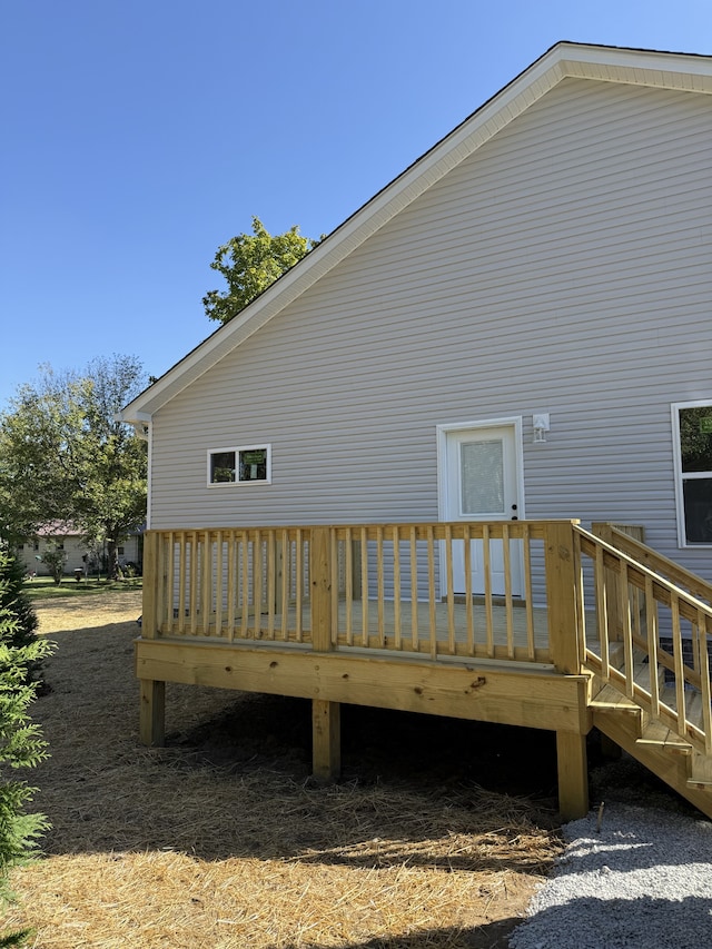 exterior space with a wooden deck