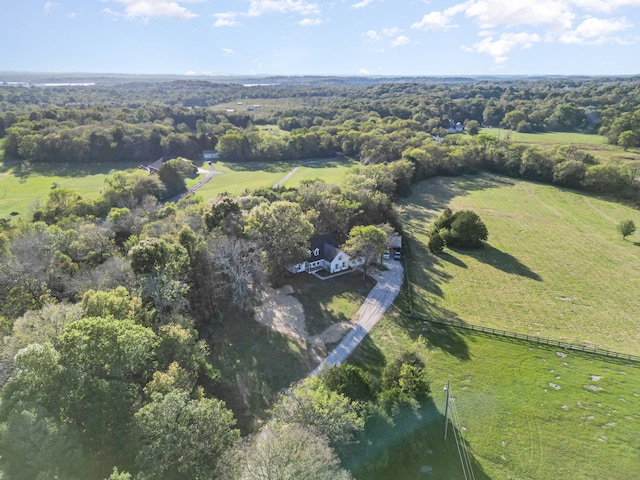 aerial view featuring a rural view