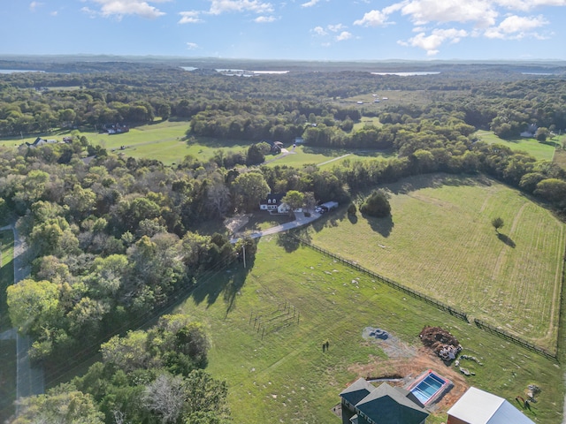 drone / aerial view with a rural view