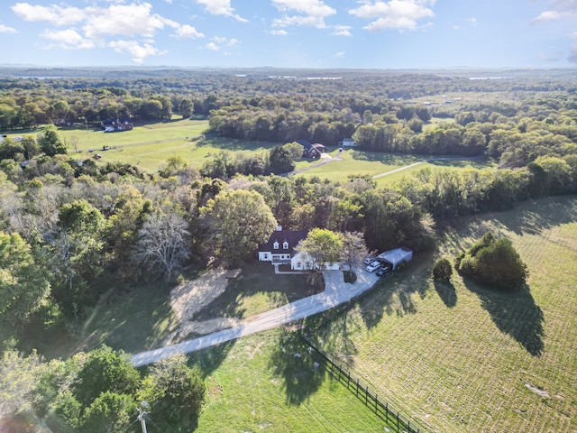 aerial view with a rural view