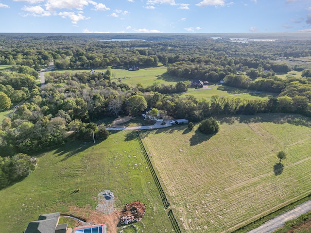 aerial view featuring a rural view