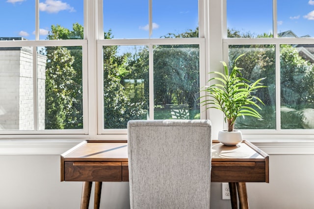 sunroom / solarium featuring a healthy amount of sunlight