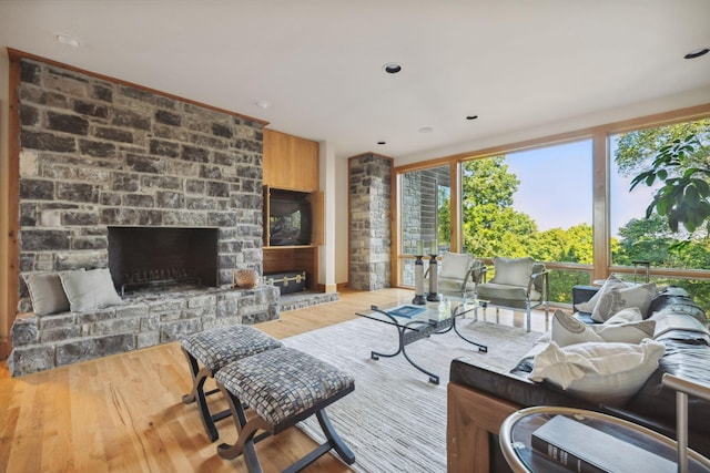 109 Jocelyn Hills Dr, Nashville, TN 37205 - living room featuring a fireplace and wood finished floors