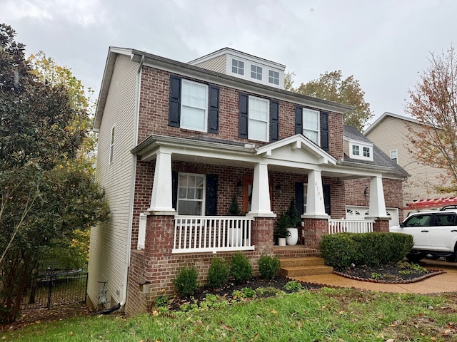 view of front of property with covered porch