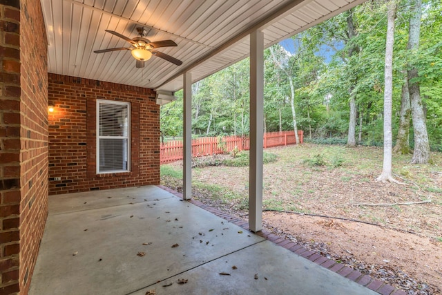 view of patio / terrace with ceiling fan