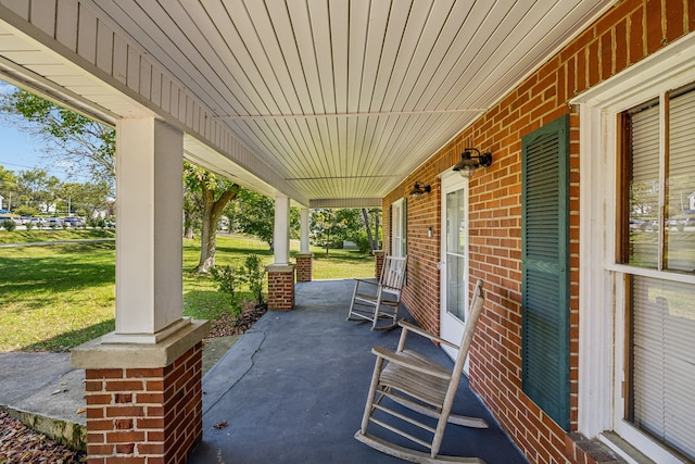 view of patio with covered porch