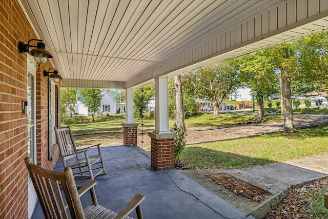 view of patio with a porch