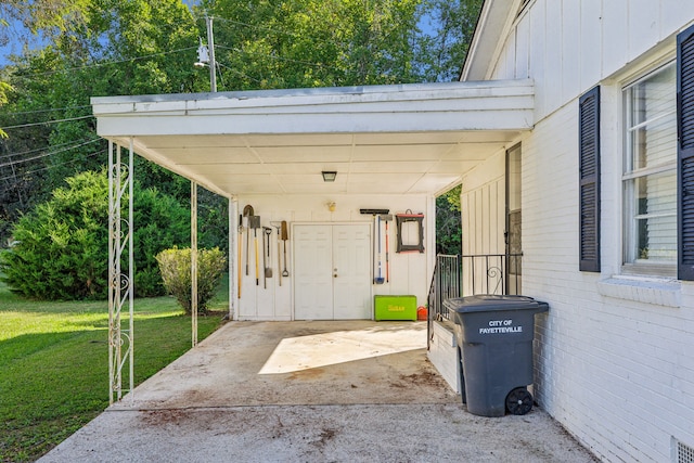 view of patio / terrace with a carport