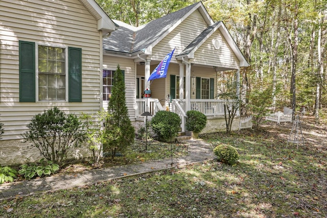 455 Bluff View Dr, Spencer, TN 38585 - view of front of house with a porch and a shingled roof