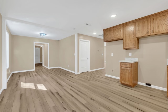 kitchen featuring light wood-type flooring