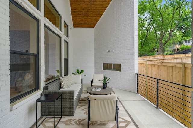 view of patio / terrace with an outdoor living space