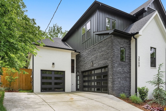 view of property exterior featuring a garage