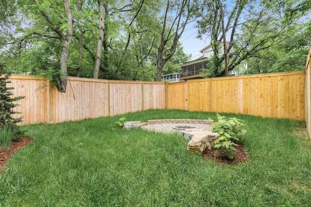 view of yard featuring a sunroom