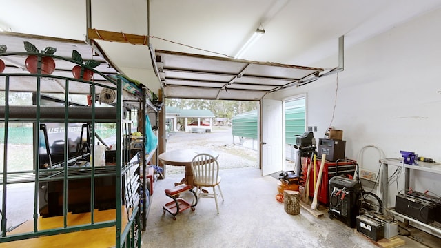 garage with a carport