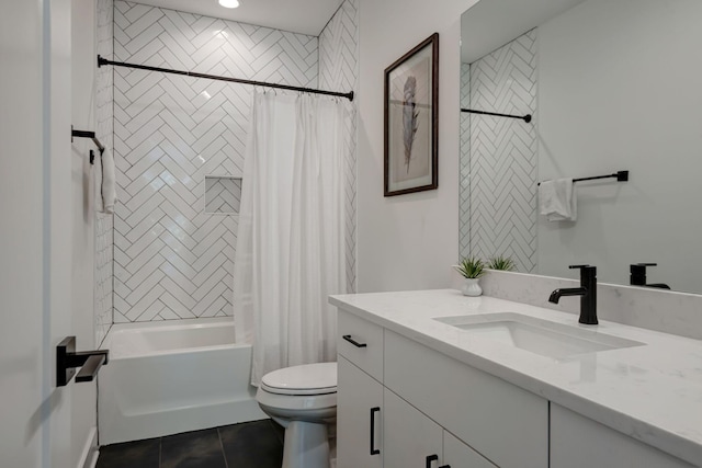 2176 Carson St Unit 23, Nashville, TN 37211 - full bath with vanity, tile patterned flooring, and shower / bath combo with shower curtain