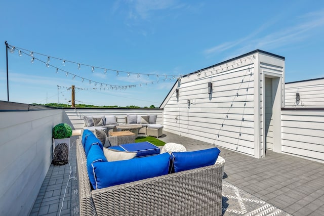 view of patio / terrace featuring an outdoor living space