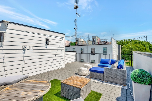 view of patio / terrace featuring an outdoor living space