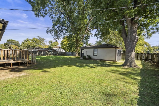 201 Lee Ave, Portland, TN 37148 - view of yard featuring a fenced backyard and a wooden deck