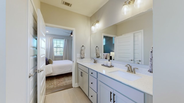 bathroom with wood-type flooring and vanity