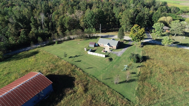 drone / aerial view featuring a rural view