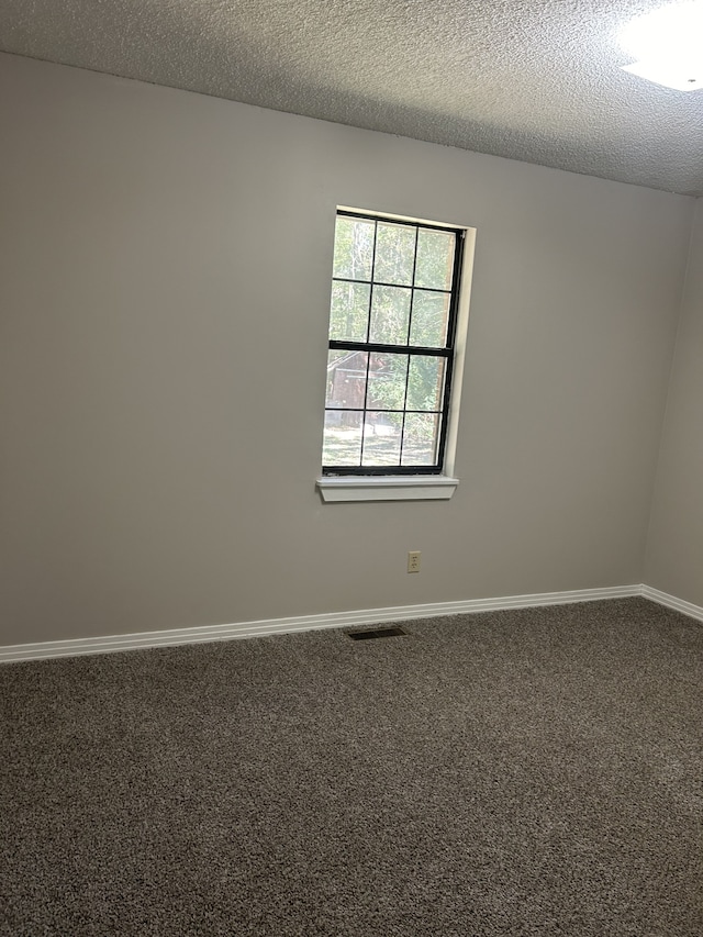 spare room with carpet floors and a textured ceiling