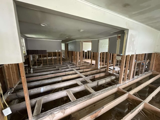 miscellaneous room with ornamental molding