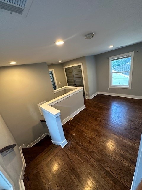 interior space featuring dark wood-type flooring