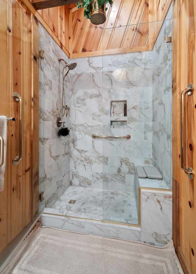 bathroom featuring an enclosed shower