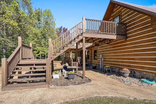 view of patio / terrace with a wooden deck