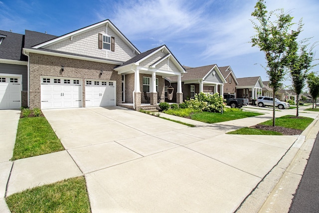 craftsman house with a garage