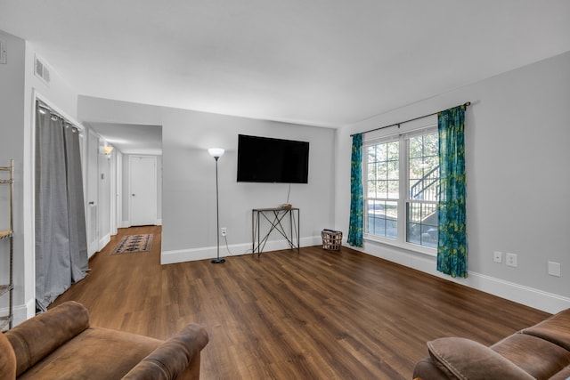 living room featuring hardwood / wood-style flooring