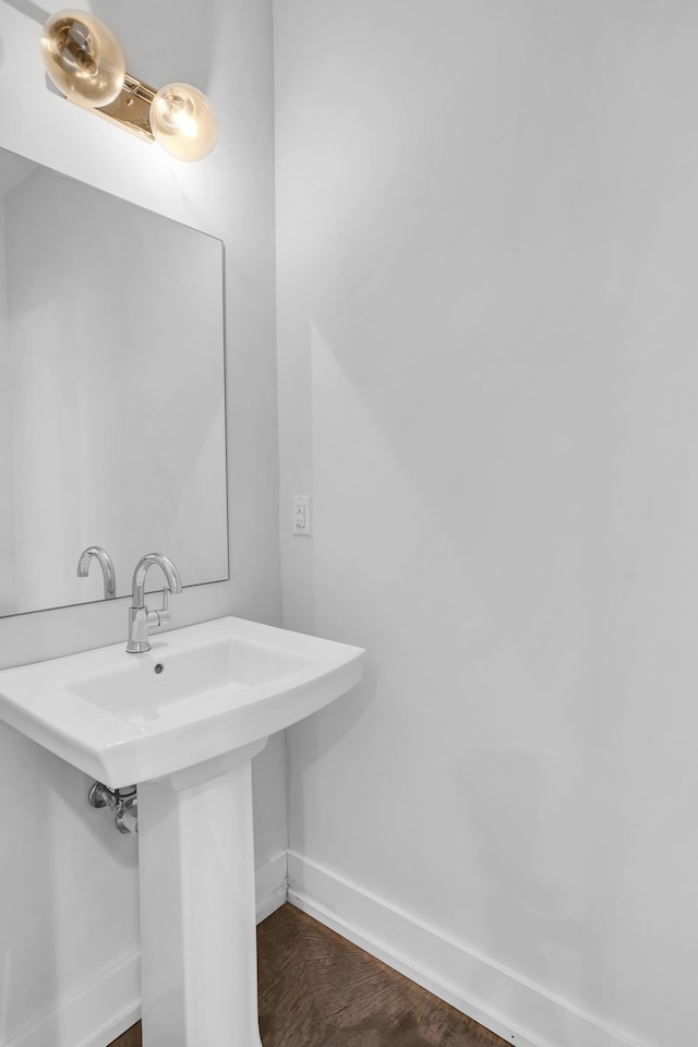 bathroom featuring hardwood / wood-style flooring