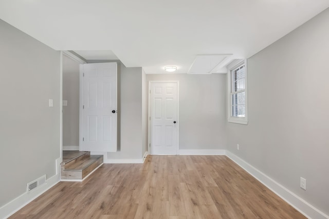 empty room featuring light hardwood / wood-style floors