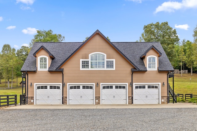 view of front of house with a garage