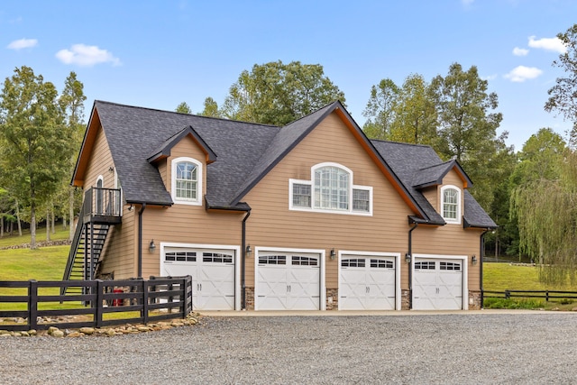 view of front of home with a garage