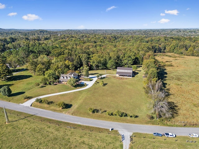 bird's eye view featuring a rural view