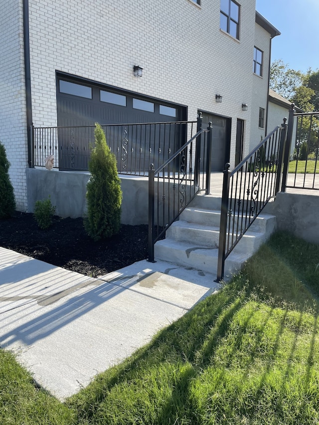 exterior space featuring a garage