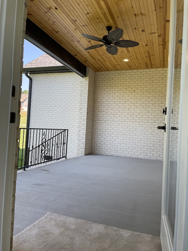 view of patio / terrace featuring ceiling fan