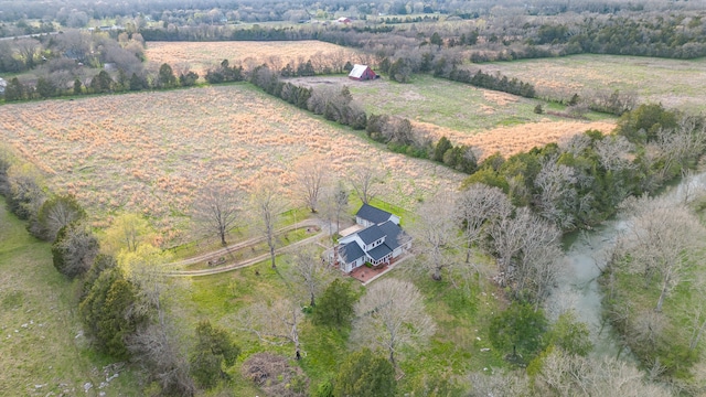 aerial view with a rural view