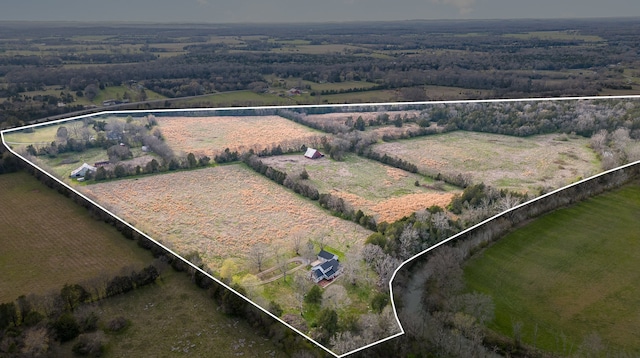 bird's eye view featuring a rural view