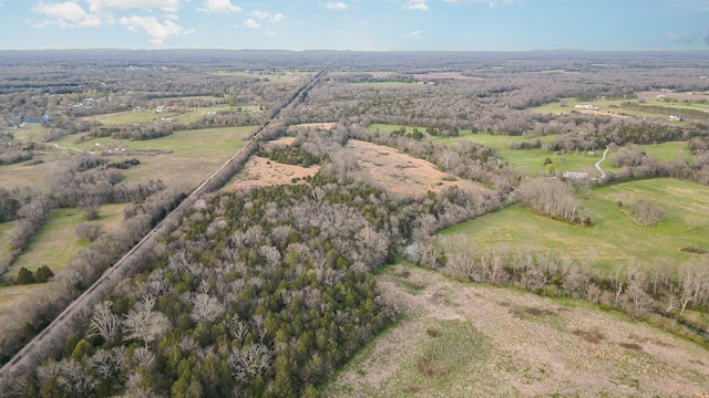 aerial view featuring a rural view